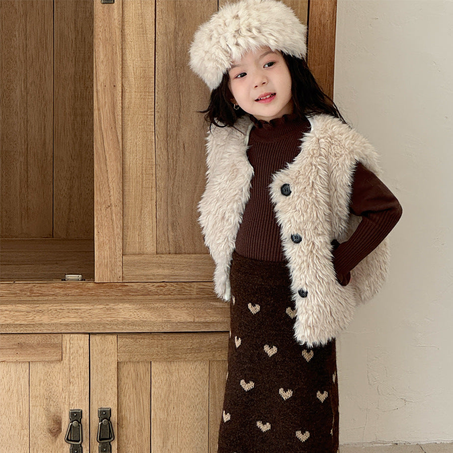 【90-150】パフスリーブハイネックセーター