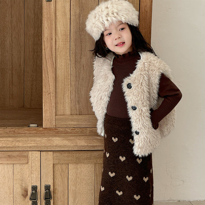 【90-150】パフスリーブハイネックセーター