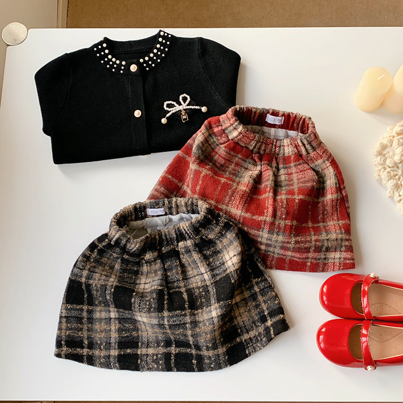 【90-150】チェック柄ミニスカート