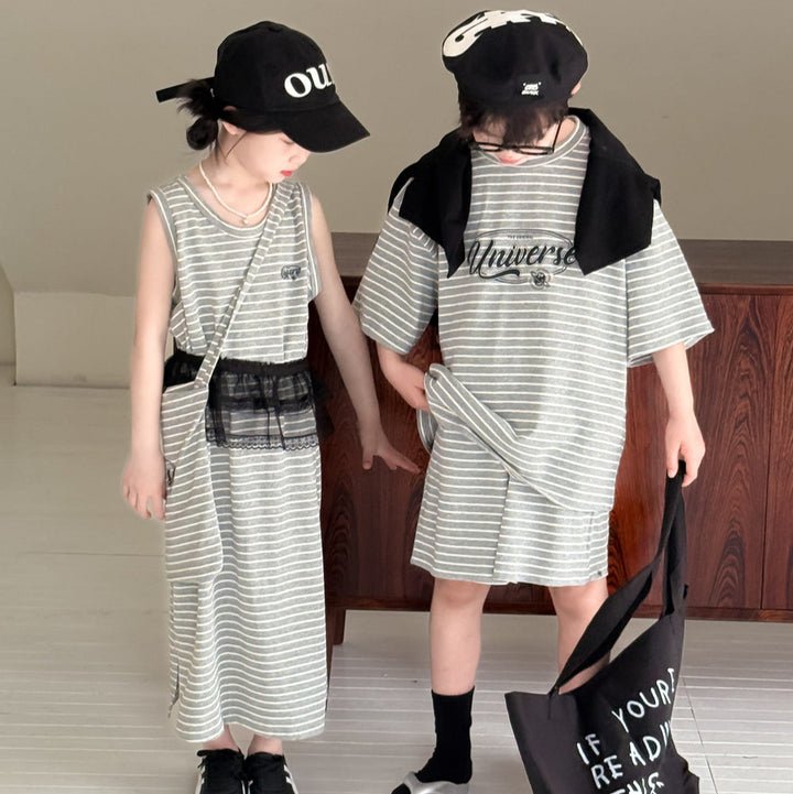 【90-150】ロゴデザインTシャツ×ハーフパンツセット