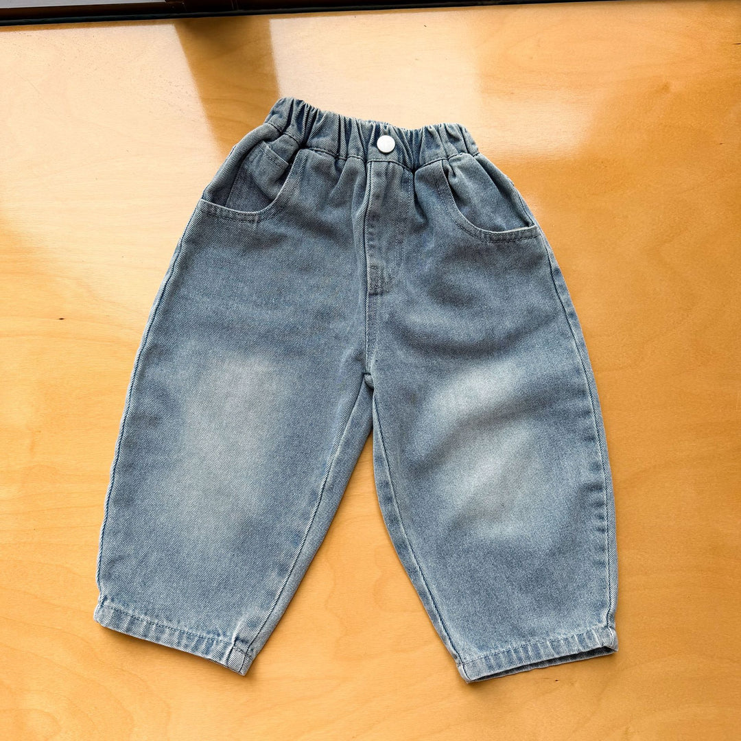 【80-150】ポケットデザインカーブデニムパンツ