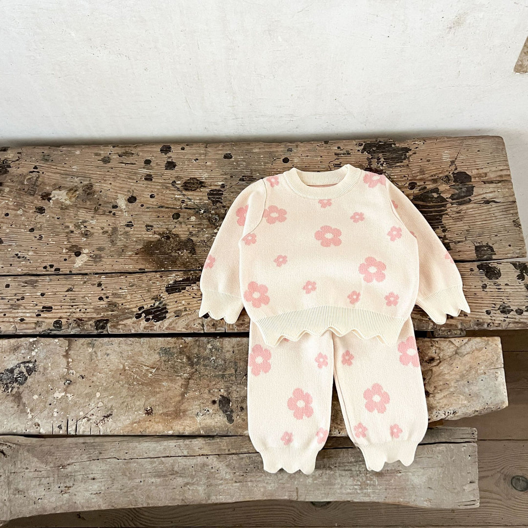 【73-100】スカラップヘム花柄セットアップ