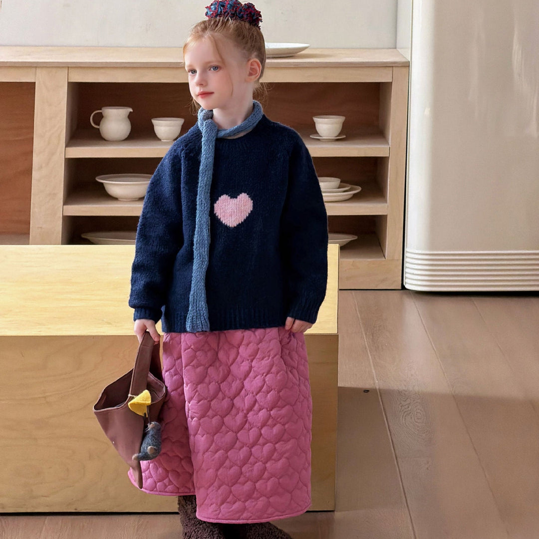 【90-150】ハートキルティングロングスカート