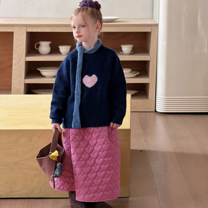 【90-150】ハートキルティングロングスカート