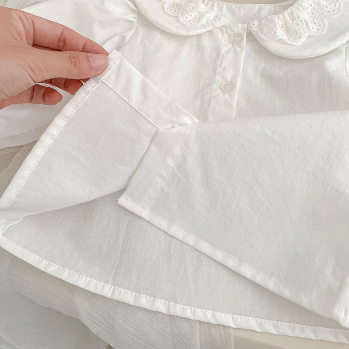 【73-120】レースデザインカラーシャツ