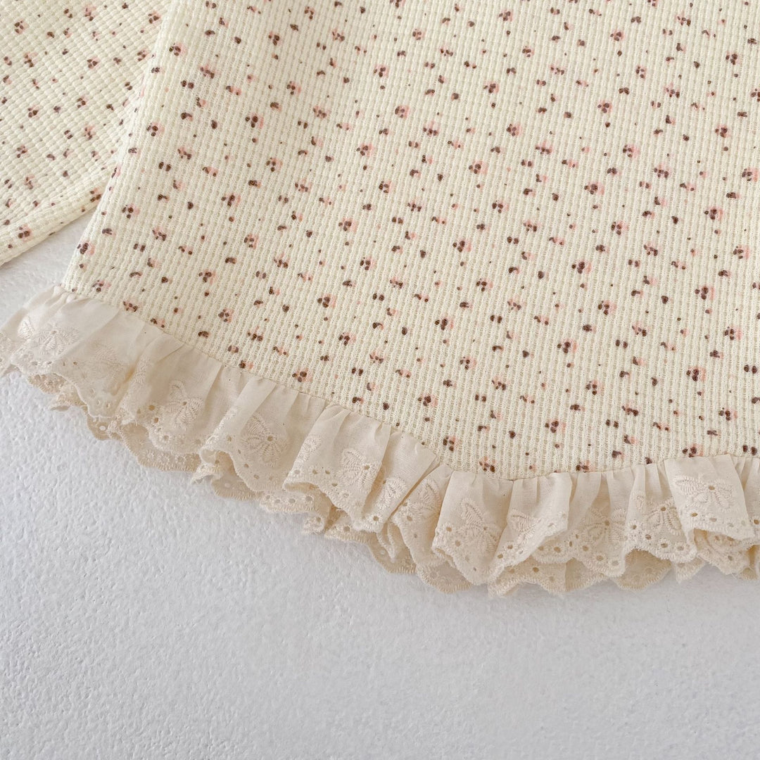 【73-110】レースヘムワッフルセットアップ