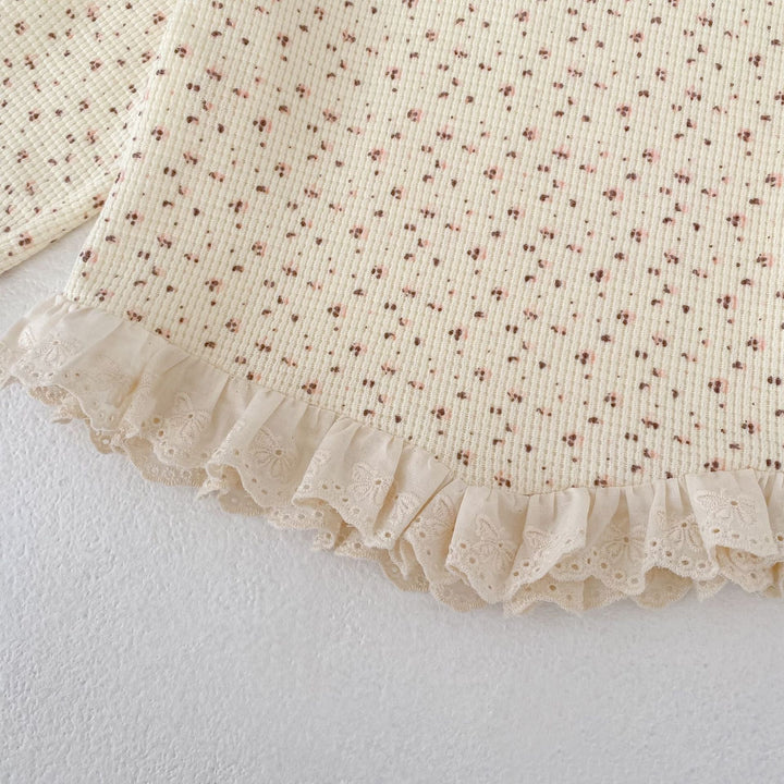 【73-110】レースヘムワッフルセットアップ