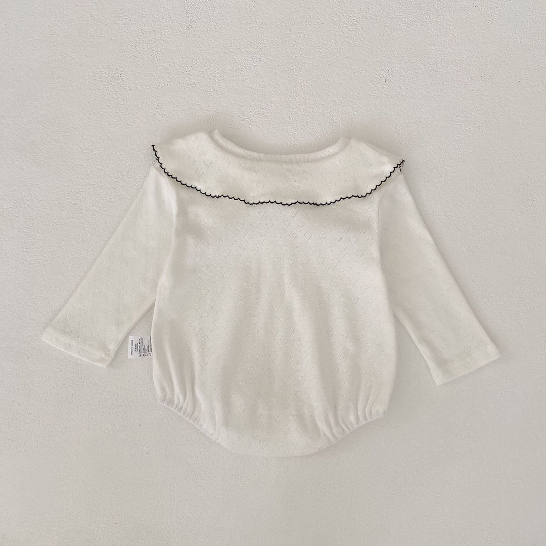 【73-90】デザインカラー長袖ロンパース