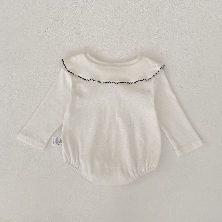 【73-90】デザインカラー長袖ロンパース