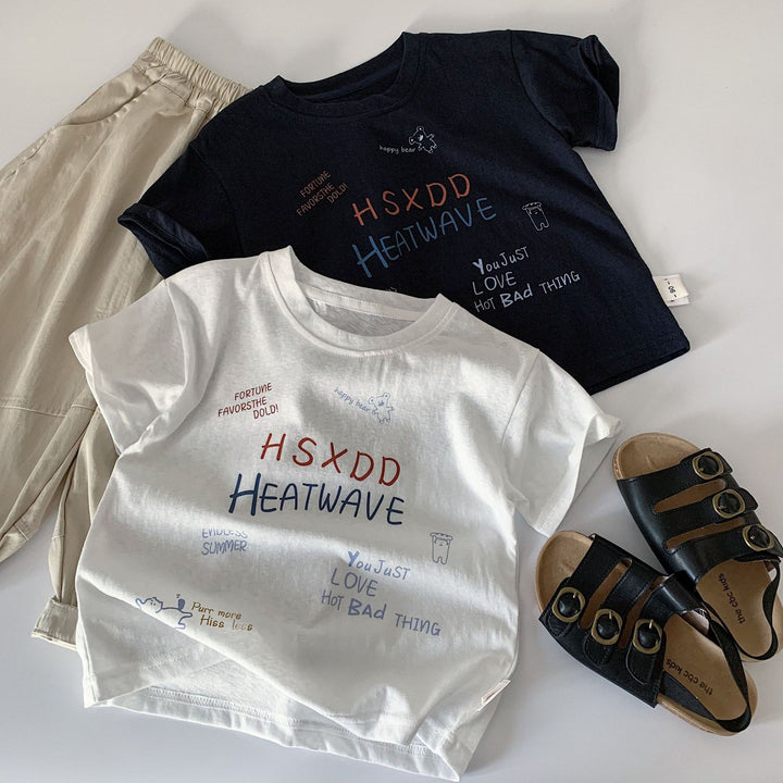 【90-140】レタープリントTシャツ