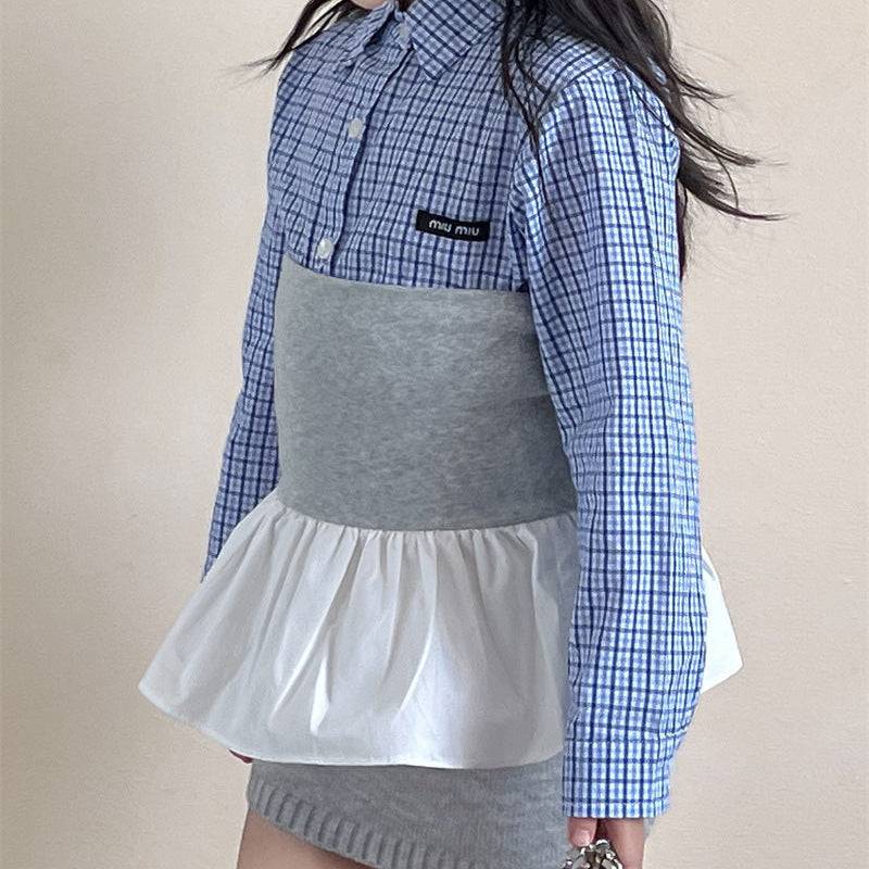 【90-140】シンプルチェック柄シャツ