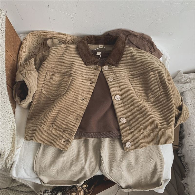 【100-140】バイカラーコーデュロイジャケット