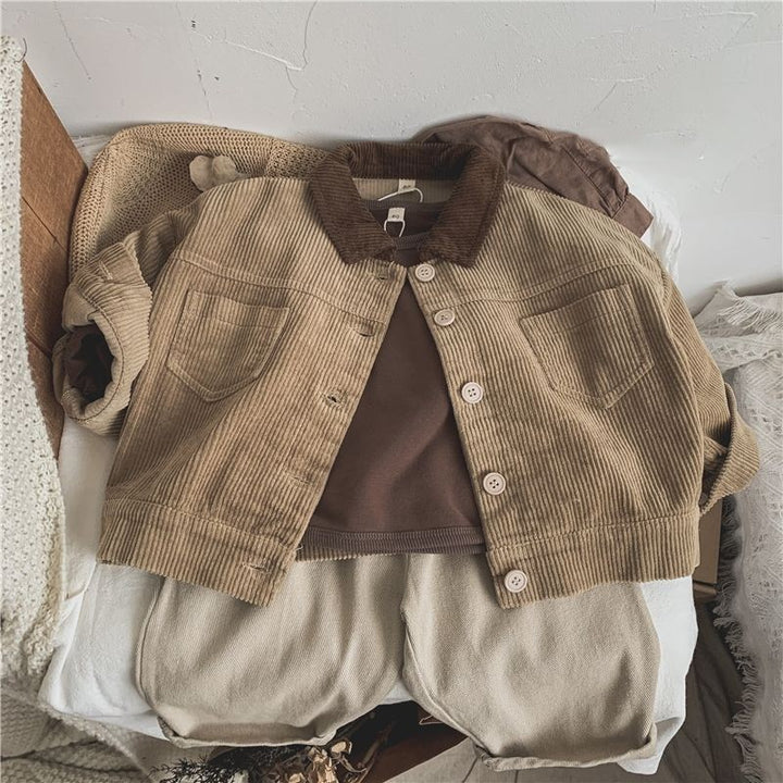 【100-140】バイカラーコーデュロイジャケット