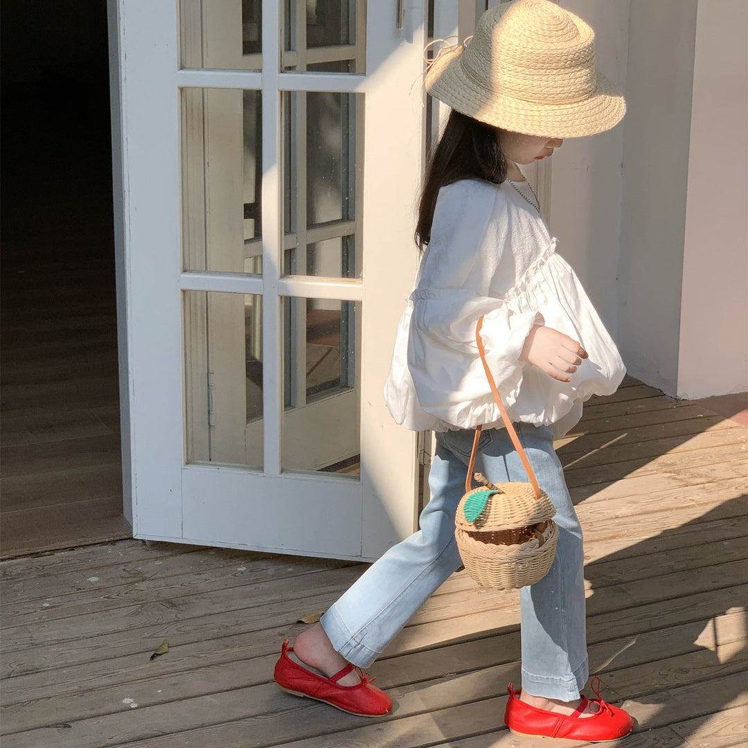 【90-150】シンプルフレアデニムパンツ