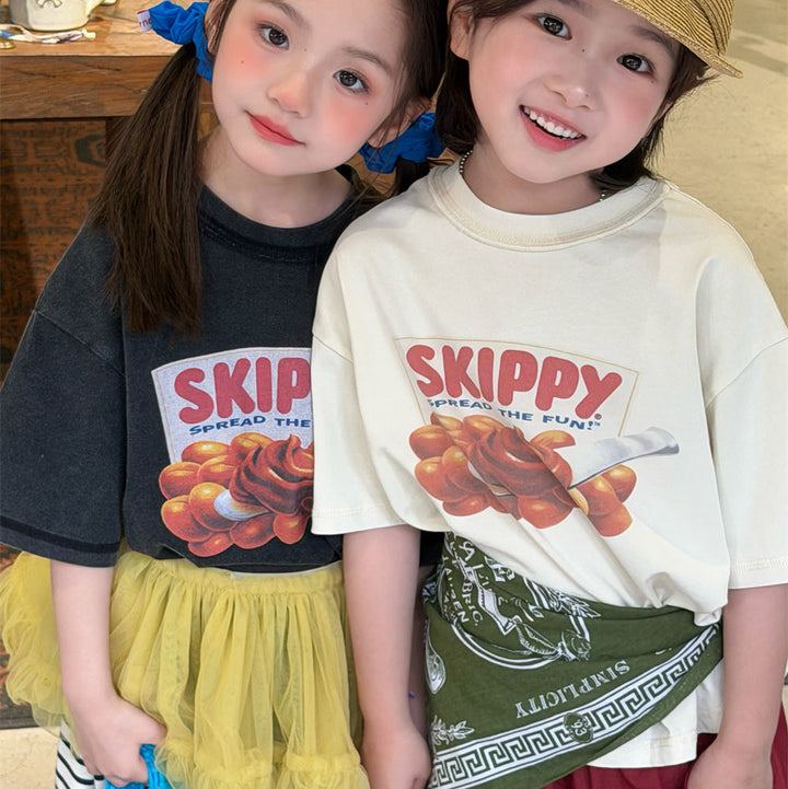 【90-150】フロントプリントTシャツ