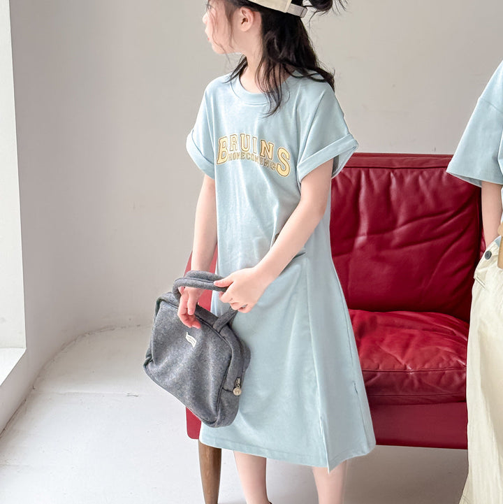 【90-150】フロントロゴTシャツワンピース