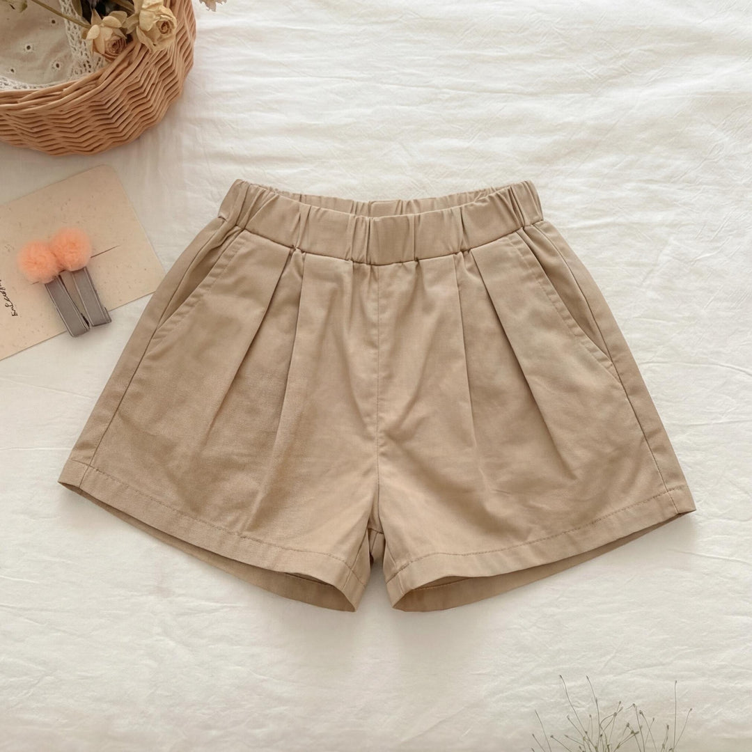 【90-140】レースティアードトップス×ショートパンツセット