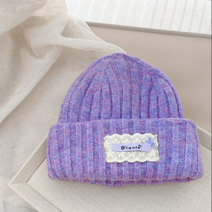 【48-52cm】レースワンポイントニット帽