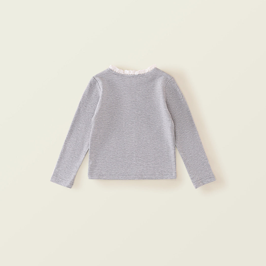 【90-140】首元レースロングTシャツ