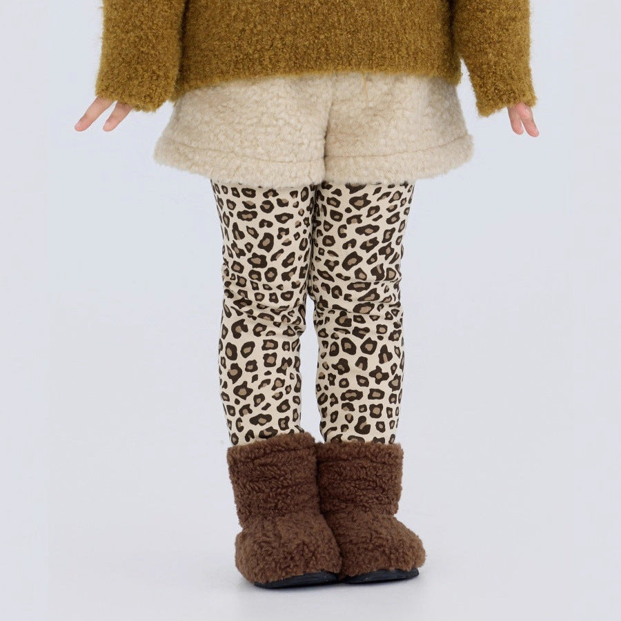 【90-150】レオパード柄あったかレギンス