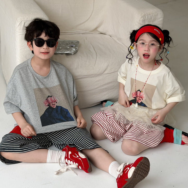 【100-150】フロントプリントTシャツ
