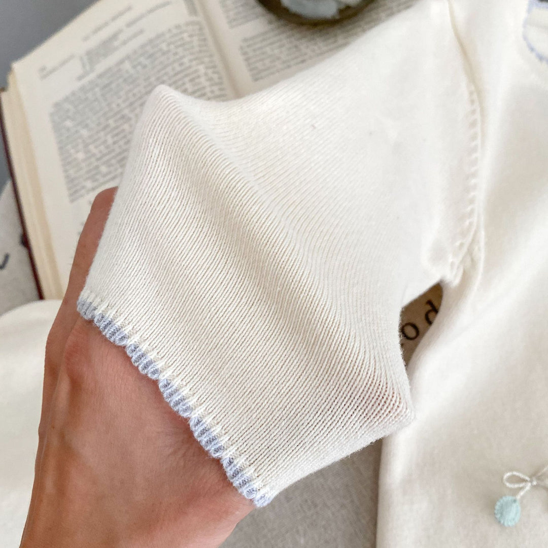 【73-90】リボンモチーフ長袖ロンパース