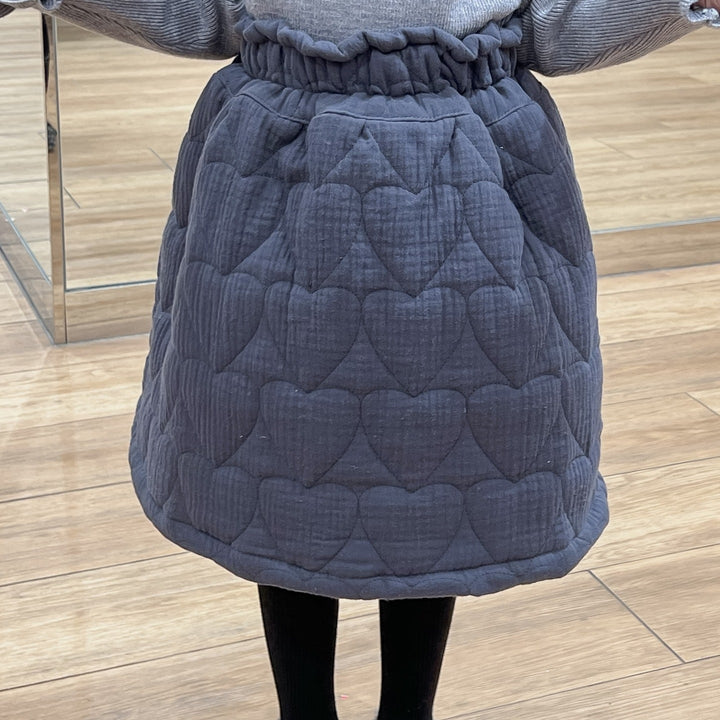 【90-140】ハート柄キルティングスカート