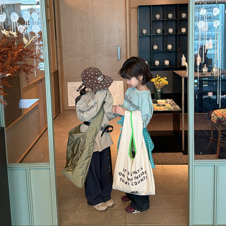 【90-150】レターデザイン長袖トップス
