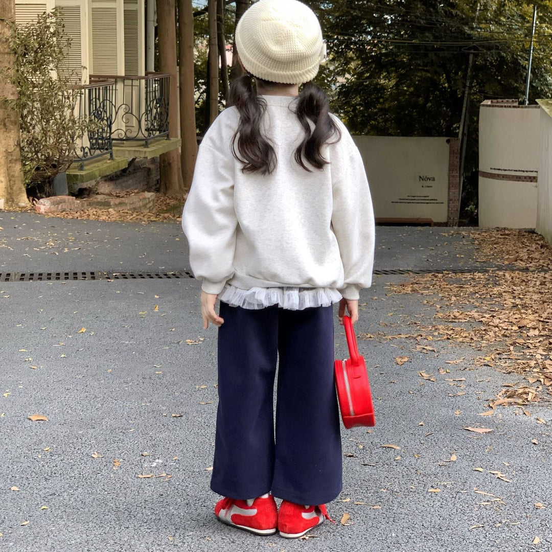 【90-140】レースレイヤード風ロングパンツ