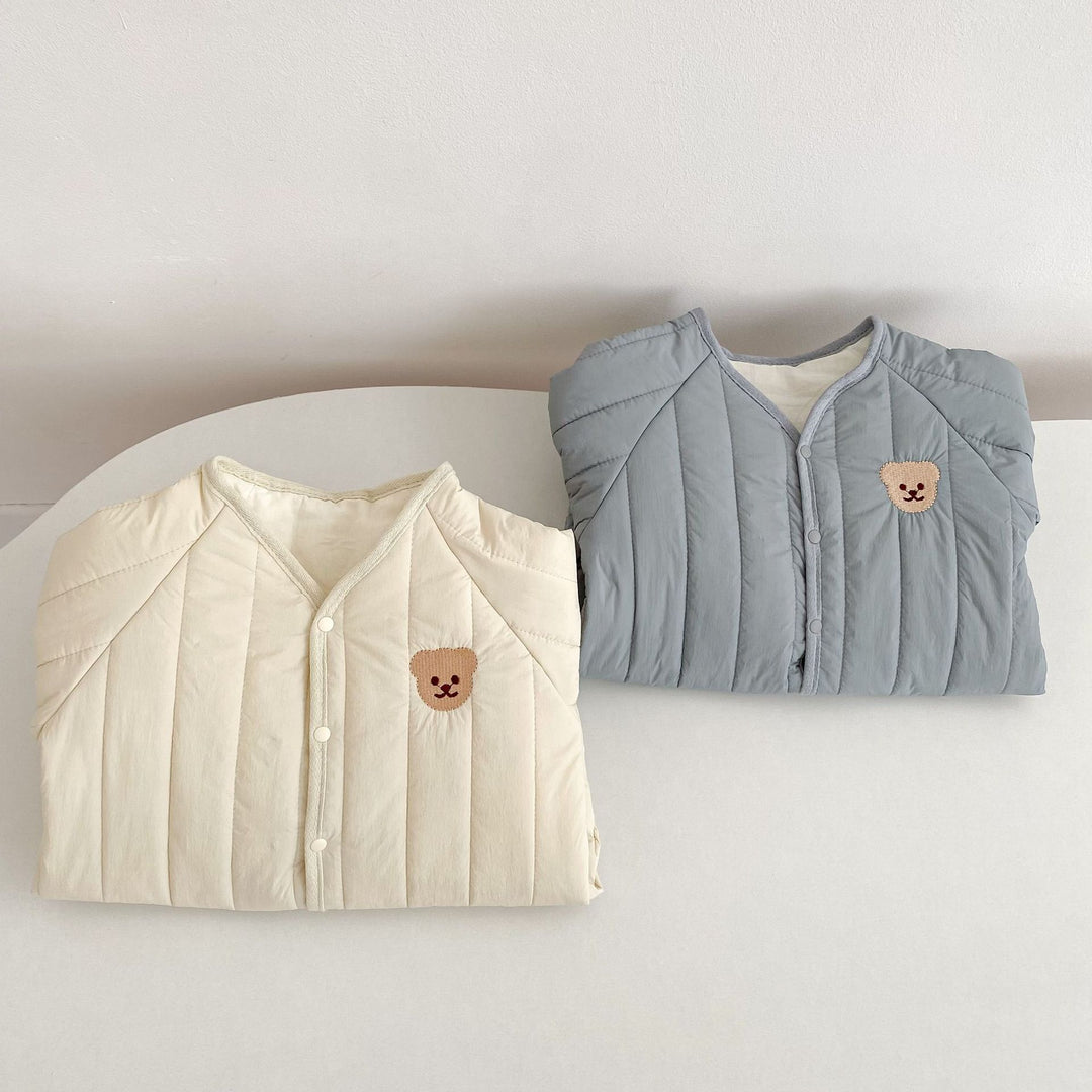 【73-90】ワンポイントベアあったかロンパース