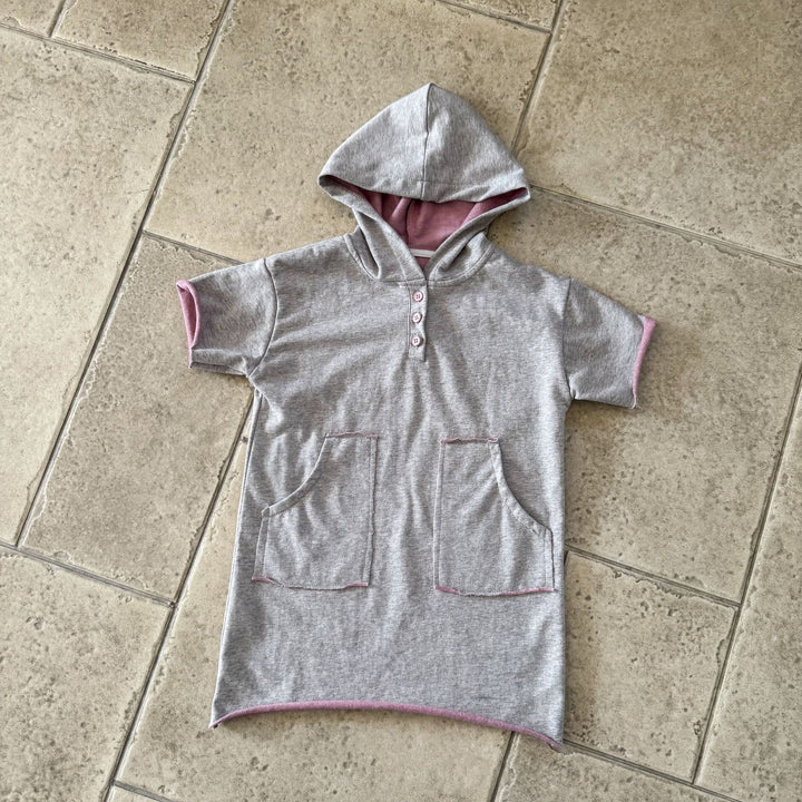 【80-150】ハーフボタンフーディーワンピース