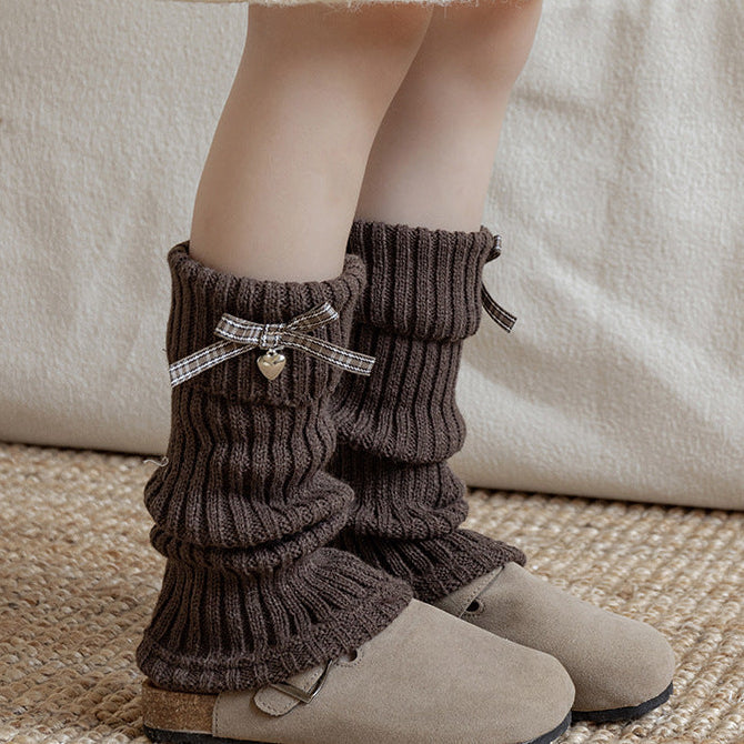 リボン＆ハートモチーフレッグウォーマー