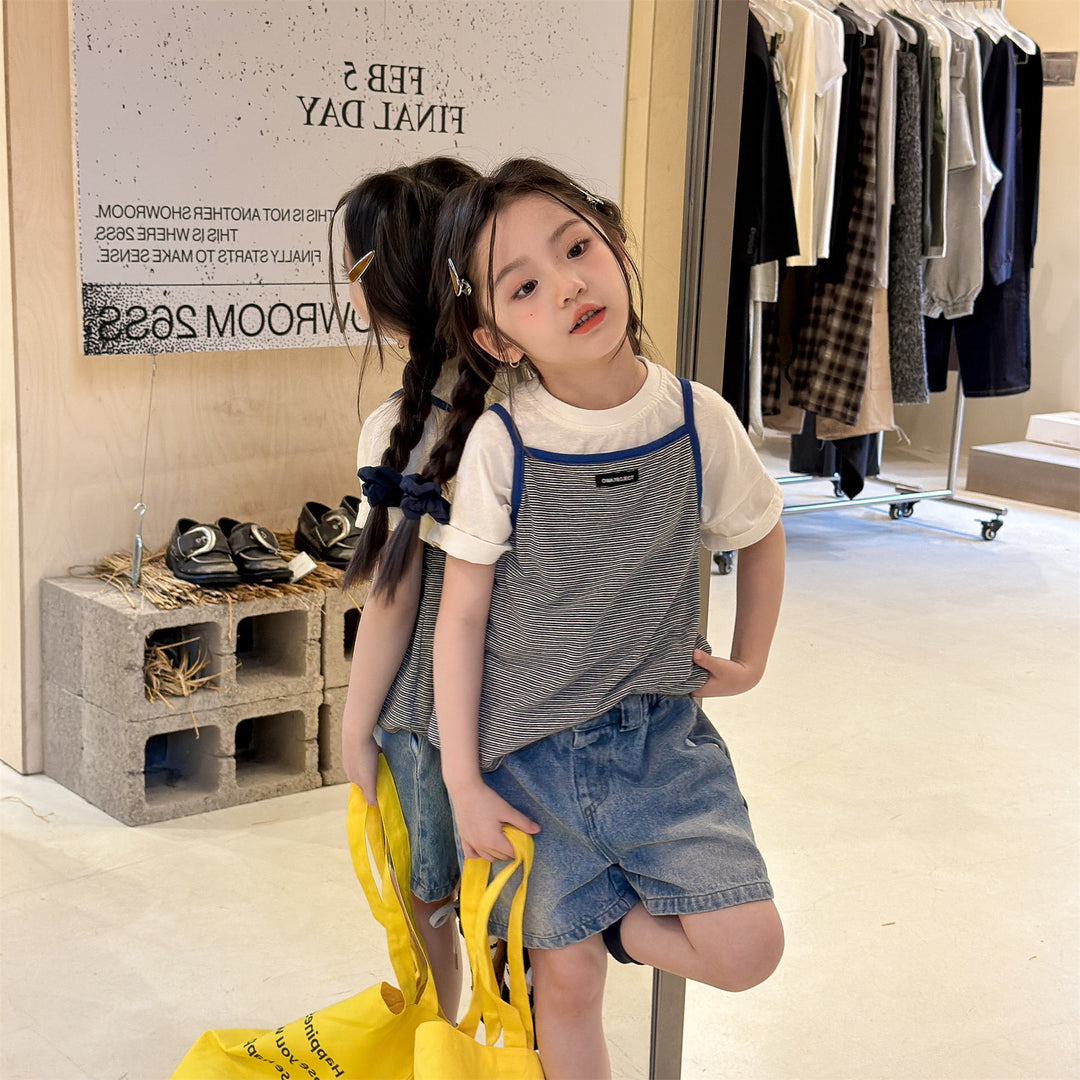 【80-130】細ボーダーキャミソール