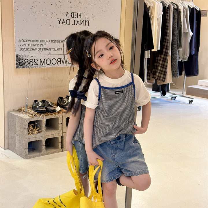 【80-130】細ボーダーキャミソール