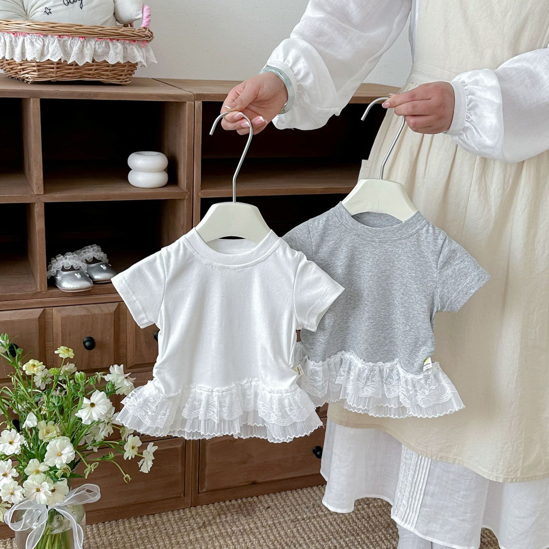 【73-110】レースティアードヘムTシャツ