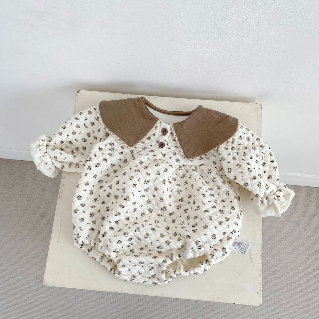 【73-100】襟付きパターンプリントロンパース