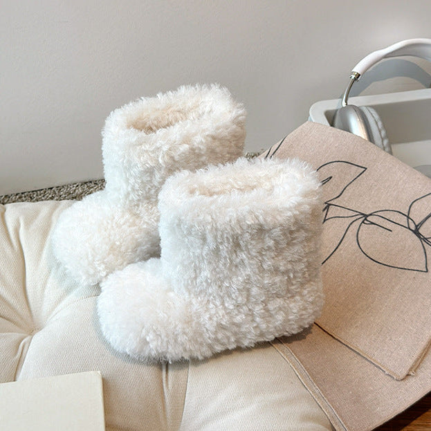 【13.5-20.0】ふわふわショートブーツ