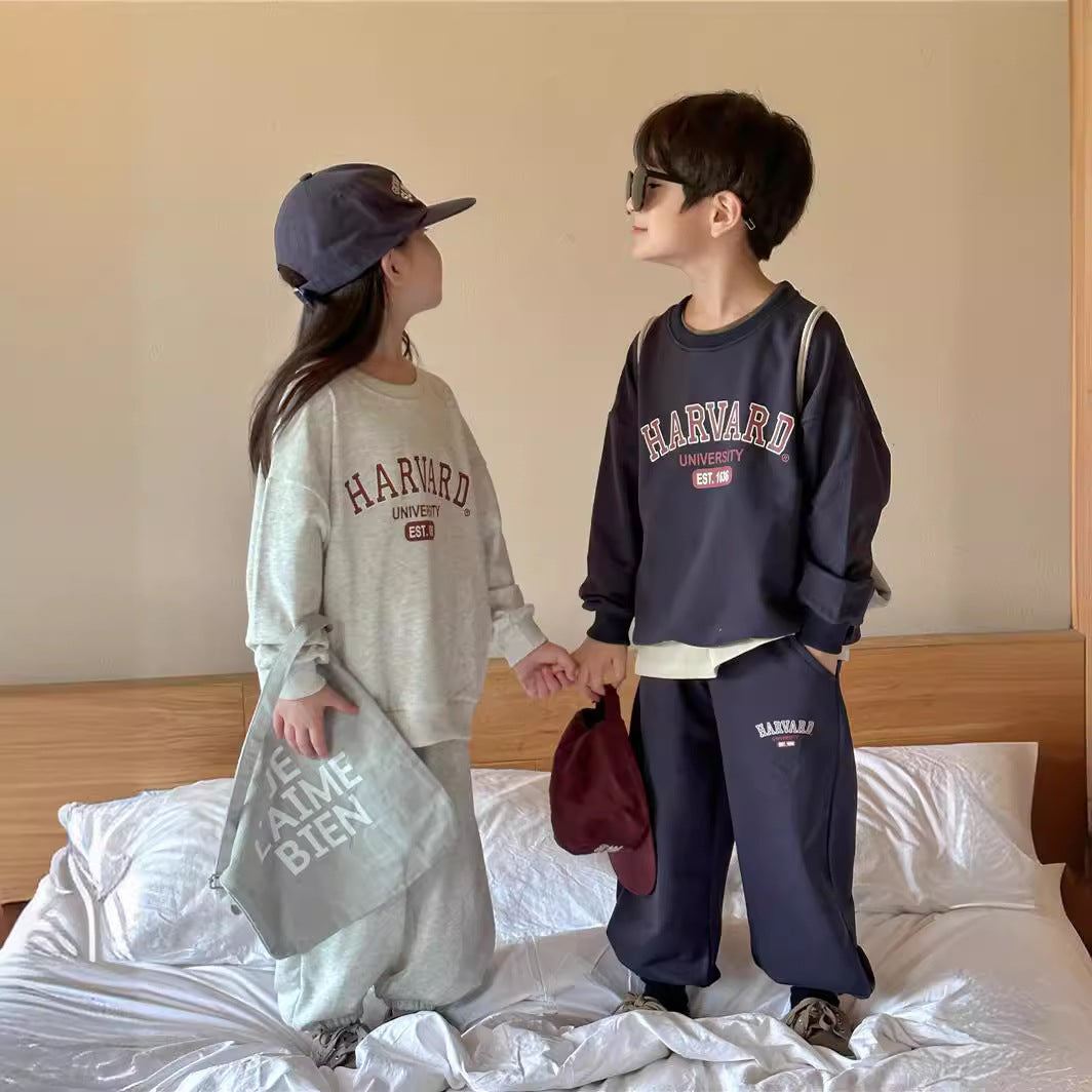 【90-140】ロゴデザインスウェットセットアップ