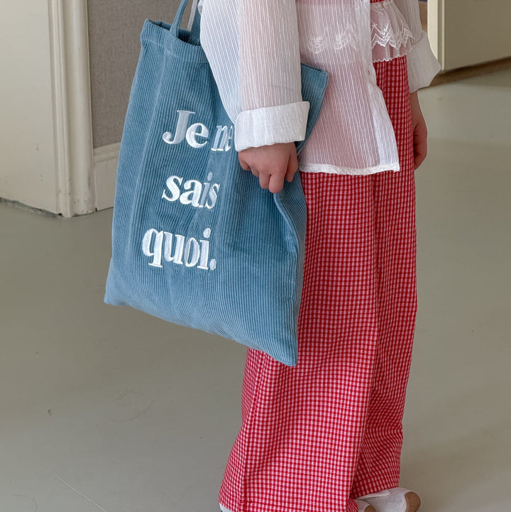 【90-150】ウエストレースギンガムチェックロングパンツ