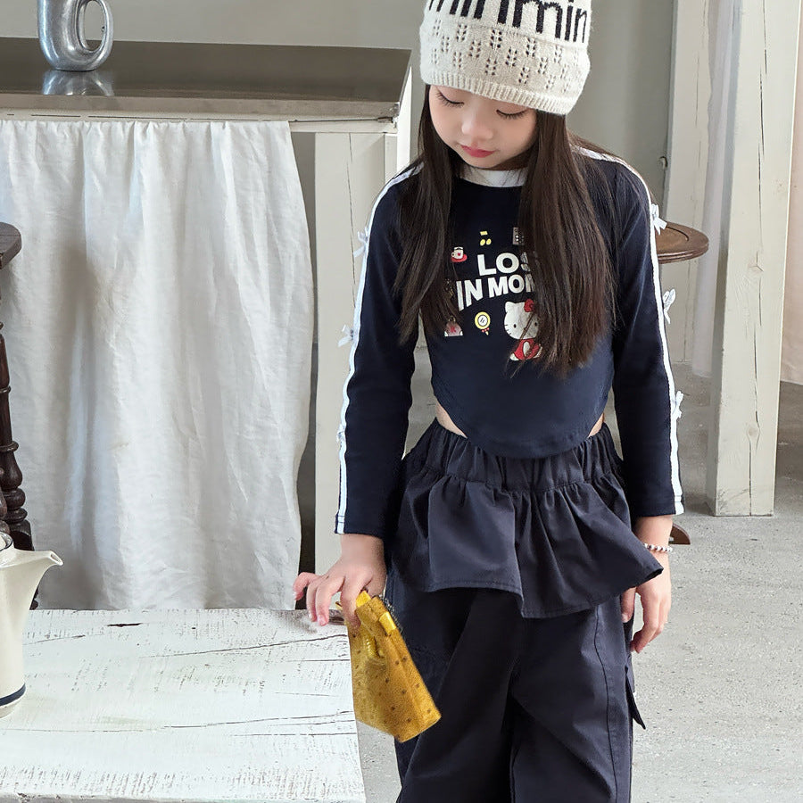 【90-150】レイヤード風カーゴパンツ