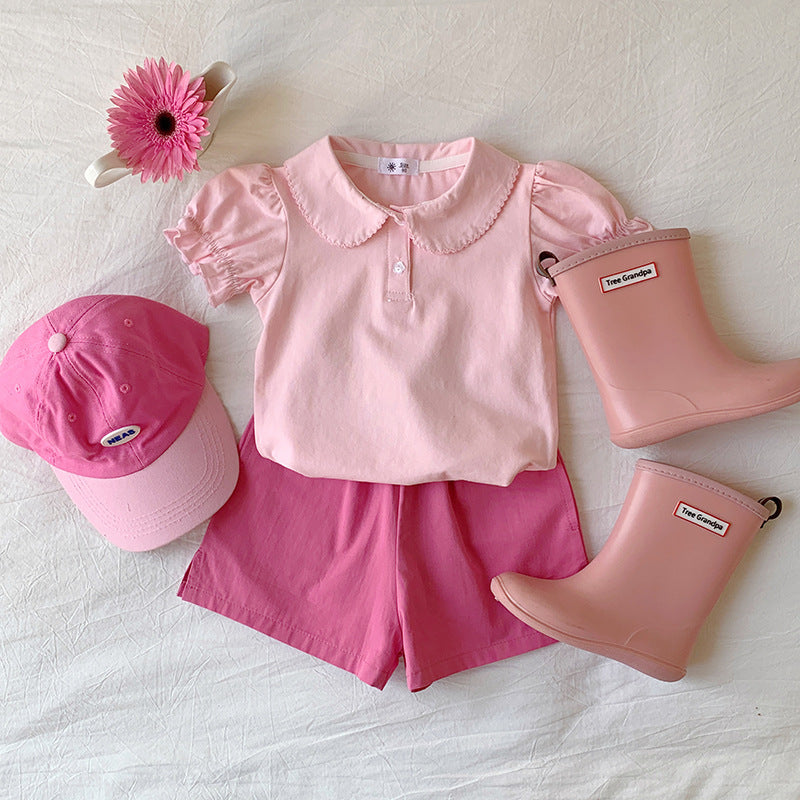 【90-140】パフスリーブポロシャツ