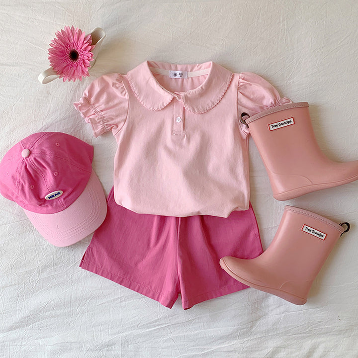 【90-140】パフスリーブポロシャツ