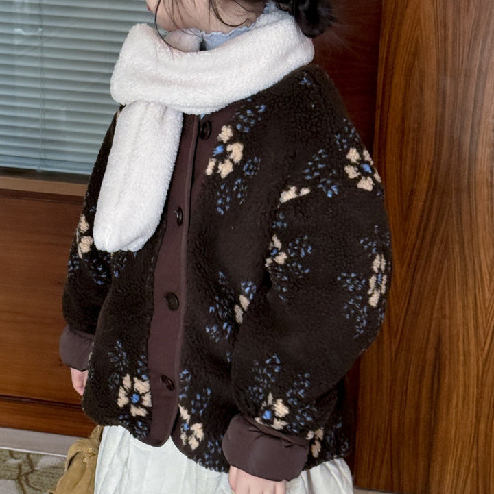 【100-150】花柄ボアジャケット