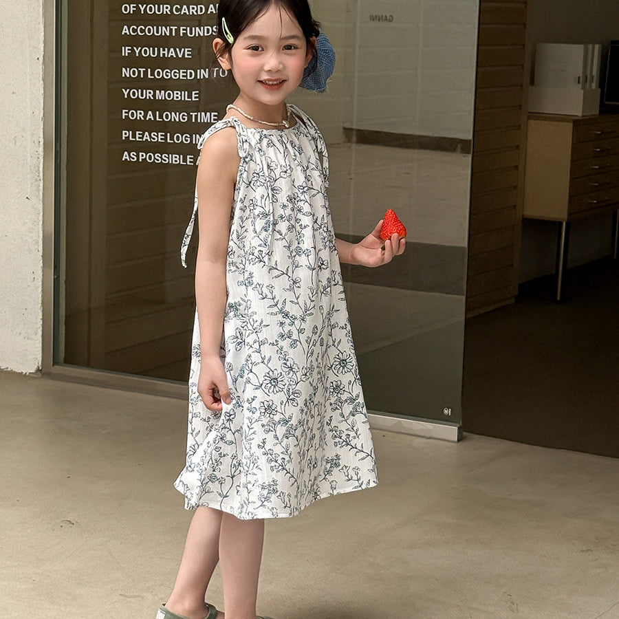 【100-150】ボタニカル柄キャミソールワンピース