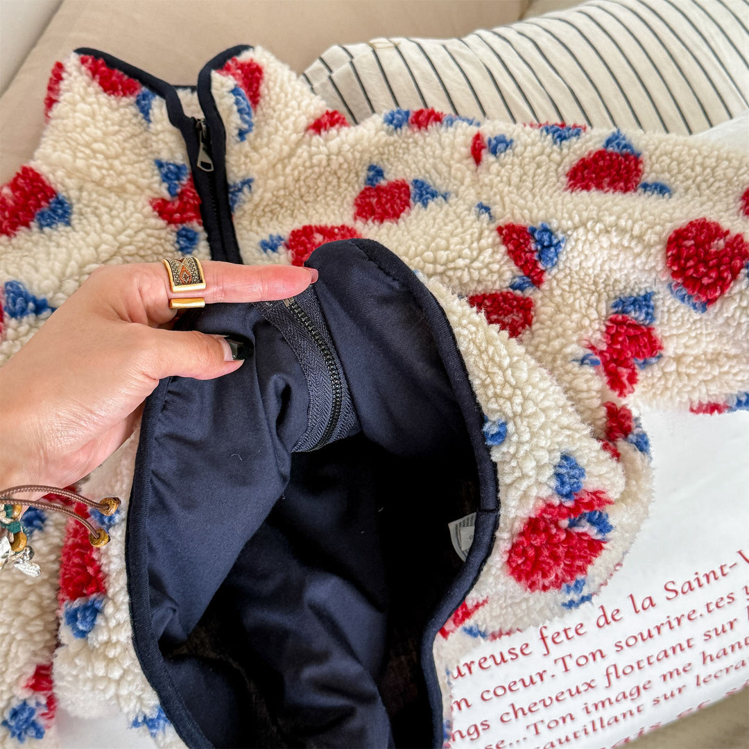 【80-130】花柄フリースジャケット