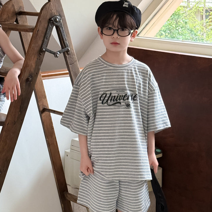 【90-150】ロゴデザインTシャツ×ハーフパンツセット