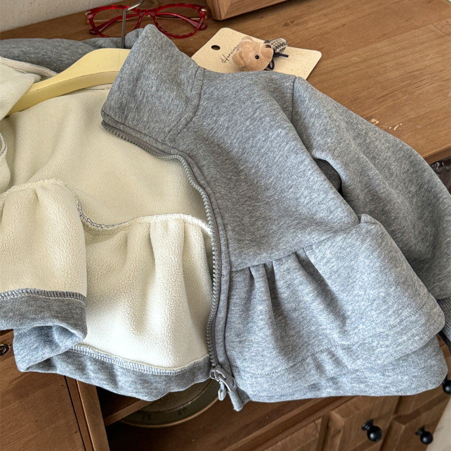 【90-140】ハイネックティアードフルジップトップス