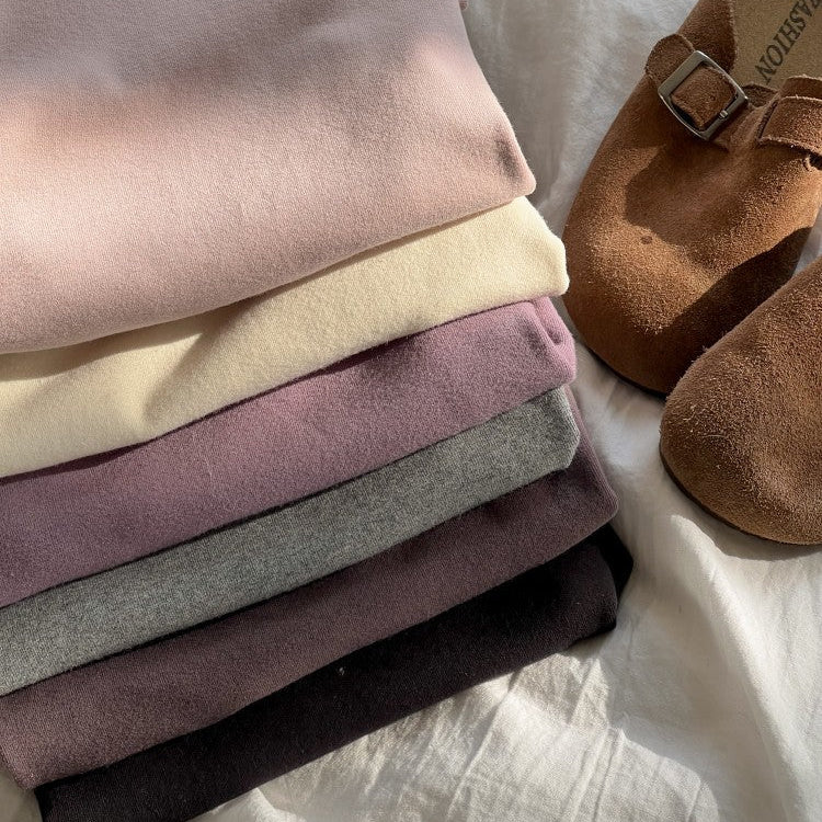 【90-150】ハイネックシンプル長袖カットソー