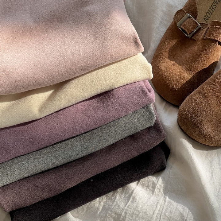 【90-150】ハイネックシンプル長袖カットソー