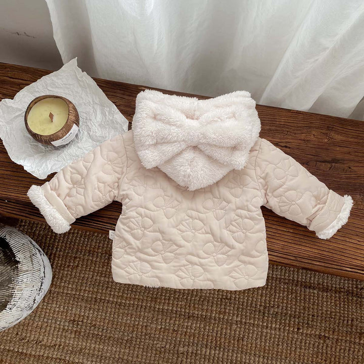 【73-100】リボンフード付きあったかジャケット